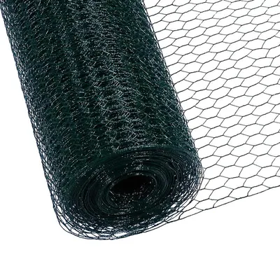 Produktbild von Hühnerzaun Geflügelnetz  , Maschenweite 45 mm , Höhe 100 cm , Länge 25m , PVC-Beschichtet Grün