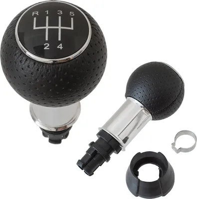 Produktbild von PREMIUM Schaltknauf Knauf Alu Schwarz Loch Leder 5-Gang Version 4 für Audi