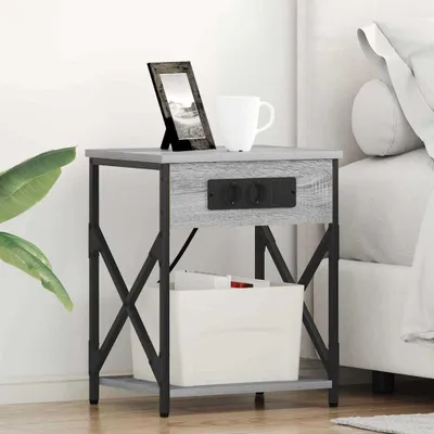 Zdjęcie produktu dla Maison Exclusive - Komoda nocna Sonoma Grey, 41 x 31 x 51 cm, płyta drewniana