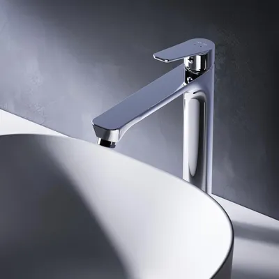 Productafbeelding van AM.PM Wastafelmengkraan, chroom, badkamer, wastafelkraan, mengkraan voor badkamer, wastafelmengkraan voor opzetwastafel