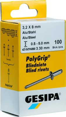 Productafbeelding van Gesipa blindeerschroeven, mini-verpakking, aluminium/staal, 3 x 8 mm