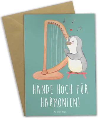 Produktbild von Mr. & Mrs. Panda Grußkarte Theremin Harmonie - Meeresbrise - Geschenk, Instrument, Klappkarte, electronic music, Musiker, kontaktlos, osterkarte, weihnachtskarten, Musik