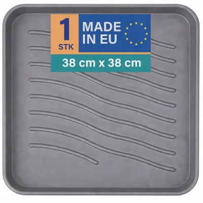 Produktbild von Schuhabtropfschale 38x38x2,5cm Anthrazit 1er-Pack, Schuhwanne mit hohem Rand, wasserdicht, robuste Abtropfmatte für Schuhe, Schutz vor Schmutz & Nässe