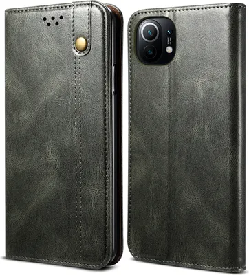 Produktbild von Xiaomi Mi 11 Hülle, LaimTop Leder Flip Brieftasche Schutzhülle für Xiaomi Mi 11 Grün