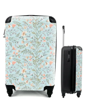 Produktbild von MuchoWow® Koffer Handgepäck Trolley Rollkoffer Kleine Reisekoffer mit 4 Rollen - Vintage - Pflanzen - Blumen - Cabin Size < 55x40x23 cm & 55x40x20 cm - Fotokoffer - Kabinenkoffer - Boardgepäck - Reise-Box - Reisekoffer - Reisegepäck - Koffer mit Bild - Trolley für Kinder