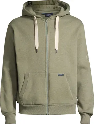 Produktbild von Salzhaut Damen Hoodie Sünn mit Moin-Print - Modischer Kapuzenpullover mit Kapuze mit Kordelband in Navy-Offwhite-Neon-Orange Größe XXL
