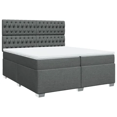 Produktbild von Boxspringbett mit Matratze Dunkelgrau 200x200 cm Stoff