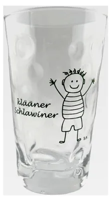 Produktbild von Klääner Schlawiner Dubbeglas 0,25 L – Das besondere Glas für kleine Pfälzer Jungs – Für Wasser, Limonade oder kleine Schorle