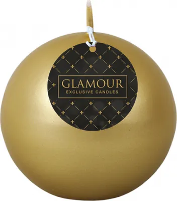 Image de Bougie de Noël METALIK Ø 8 cm métallique or brillant