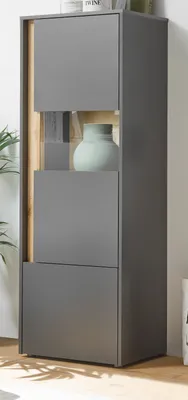 Produktbild von Aktenschrank Center matt grau und Wotan Eiche, Büro Vitrine 50 x 158 cm