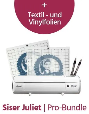 Produktbild von Siser Schneideplotter Juliet Pro Bundle inkl. Folien & Zubehör – Plotter für Textildruck, Plotten, DIY & kreative Projekte
