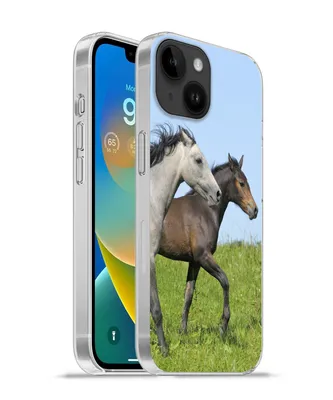 Produktbild von MuchoWow® Handyhülle Schutzhülle Hülle für Apple iPhone 14 - Softcase Pferde - Tiere - Gras Silikon Softcase Handy Hülle - Mobiltelefonhülle