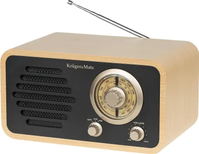 Obrázok produktu pre Kruger&Matz KM00828 Prenosné analógové rádio AM/FM, Retro, hnedé