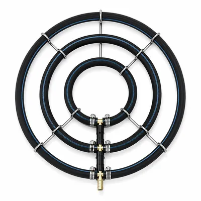 Produktbild von Aquarium Luftsprudler 35cm Edelstahl 3-Ring, feinblasig, Sauerstoff Diffusor Teich Belüfter Set mit 5m Schlauch