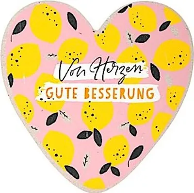 Produktbild von happy hearts Grußkarte klein »28« Von Herzen Gute Besserung\ in Herzform"