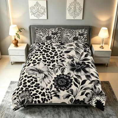 Immagine prodotto di Set di lenzuola per letto matrimoniale con motivo leopardato, comprensivo di federe