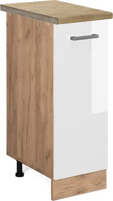 Produktbild von Apothekerschrank Vicco R-Line Weiß Hochglanz 30 cm , AP Eiche, Model 45931