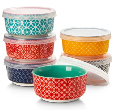 Produktbild von Porzellan Dip-Schalen Set von 6 mit Deckel, Spülmaschinenfest