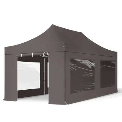 Produktbild von TOOLPORT 3x6m Aluminium Faltpavillon, inkl. 4 Seitenteile, dunkelgrau