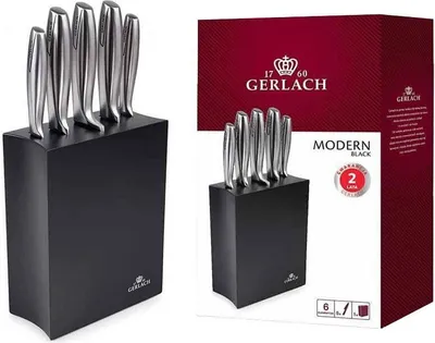 Obrázok produktu pre GERLACH Zestaw Noży w Bloku 5szt. MODERN Czarny