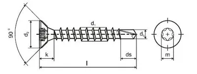 Produktbild von Selbstbohrende Schraube ZH T 6 dr. 4,0 x 60 ZZ - T20 - Packung 400 Stück