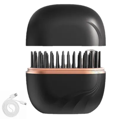 Produktbild von Mini-Glätteisen & Haarglätterbürste, wiederaufladbare Glättungsbürste, 3 Temperaturstufen, 10 Sekunden Schnellaufheizung, für Haare & Bart