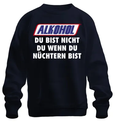 Immagine prodotto di Alcol: Non sei te stesso quando sei sobrio. Felpa divertente per feste, blu navy, taglia S