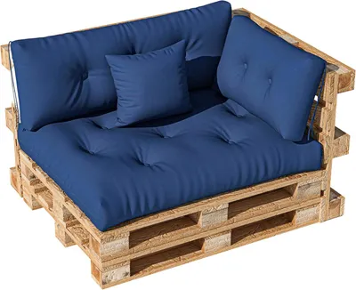 Obrázok produktu pre Podložky na palety, pohovka z paliet, rozmery: 120 x 80 cm, farba: tmavomodrá, nepremokavá látka