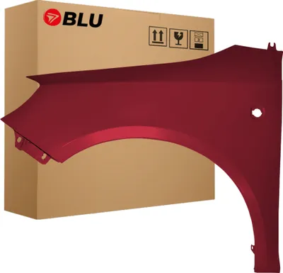 Productafbeelding van BLU Spatbord geschikt voor Skoda Fabia II (5J) || Roomster,Praktik 9892 Links Rood FlamencoRot | 2007-2015 | Voorzijde | Gelakt | Montageklaar