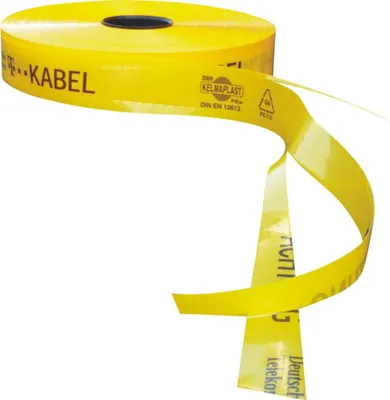 Image de Ruban de signalisation de tracé 250 m câble T points de rupture jaune