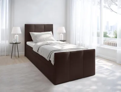 Produktbild von AX LIVING Levente Boxbett mit Bettkasten 90x200 Boxspringbett Braun