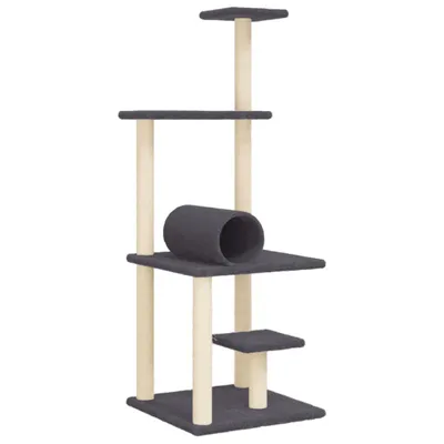 Zdjęcie produktu dla vidaXL Drapak z sizalowymi drapakami ciemnoszary 136 cm