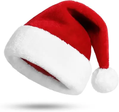 Produktbild von Weihnachtsmütze, roter Weihnachtsmütze für Erwachsene mit Pelzbesatz, warme und gefütterte Weihnachtsmütze mit Pelzbesatz, Unisex.