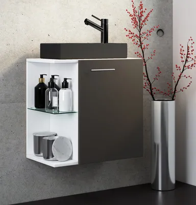 Produktbild von VCM 2-tlg Set | Waschplatz für Gäste WC | Gästebad | Waschtisch Toilette | Badezimmer Set – Hausa-BL