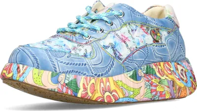 Produktbild von Laura Vita Damen Sneaker sommerlicher Traum aus Leder mit Pailletten NIKITO-72, Größe:40 EU, Farbe:Blau