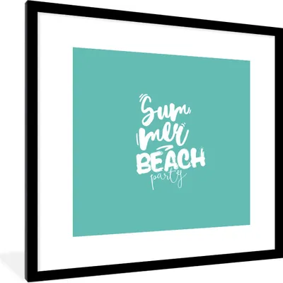 Produktbild von MuchoWow® Gerahmtes Poster Sommer - Strand - Blau 40x40 cm - Poster mit Schwarzem Bilderrahmen Wandposter Rahmen Foto Bilder - Poster - Plakat im Rahmen