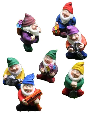 Produktbild von 7 Miniatur-Gartenzwerge, Gartenfiguren aus Kunstharz, Gartendekoration für draußen, Mini-Gartenfiguren für Tisch und Partydekoration, Gartenaccessoires
