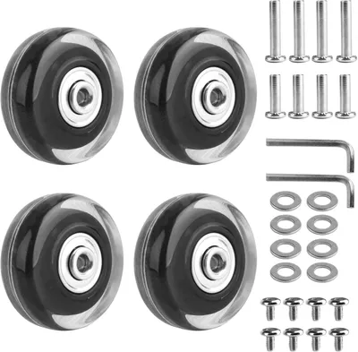 Imagen del producto de Ruedas de repuesto para maletas, 50x18 mm, juego de 4 unidades, para maletas y carritos de viaje