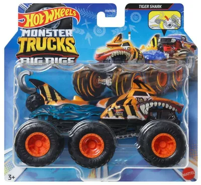 Produktbild von TIGER SHARK Monster Trucks Big Rigs Hot Wheels Auto Die-cast 1:64 Mattel