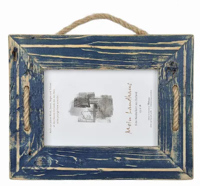 Immagine prodotto di Mein Landhaus cornice portafoto Schnurrahmen Singel 13x18 cm Dark Sky in legno riciclato con corda