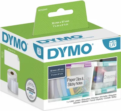 Produktbild von Dymo Vielzweck-Etiketten 32 x 57 mm weiß 1000 St.   11354