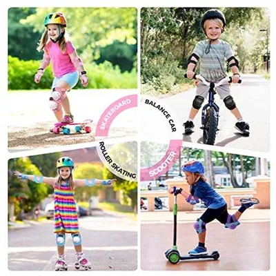 Produktbild von Schutzset für Kinder und Jugendliche, Knie-, Ellenbogen- und Handgelenkschützer - 6-in-1 Set für Skateboard und Scooter