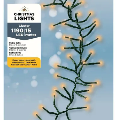 Produktbild von Lumineo Weihnachtsbeleuchtung LED Cluster 1190 Lichter warmweiß außen