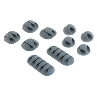 Produktbild von OTB Kabelmanagement - Kabelclips / Kabelhalter - 10er Set grau