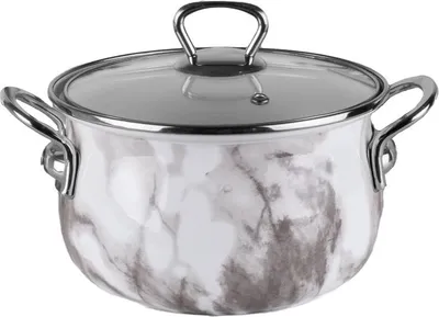 Obrázok produktu pre Hrniec Goldmann GM 8017-24W, 24x15 cm, 6,2 litra, smaltovaný, chrómované rukoväte, indukčný, biela/mramor
