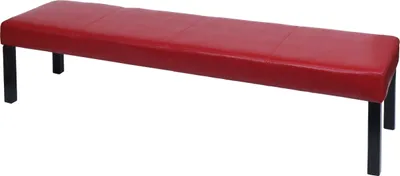 Obrázok produktu pre Lavica Čalúnená lavica Lavica M37 Imitácia kože ~ 180x43x49 cm červená lesklá, tmavé nohy