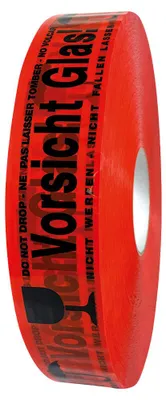 Produktbild von selmundo 4904, Vorsicht Glas, PP-Packband, 50mm x 990m, Langrolle, orange