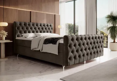 Obrázok produktu pre Čalúnená posteľ 200x200 ADRIA PLUS s úložným priestorom - hnedá