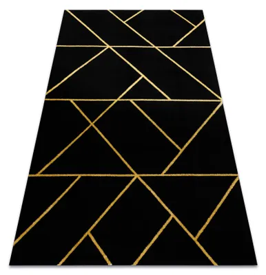 Image de Tapis EMERALD exclusif 1012 glamour, élégant géométrique noir / or noir 200x290 cm