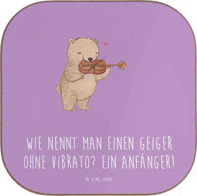 Produktbild von Mr. & Mrs. Panda Holzuntersetzer Violine Anfänger - Lavendeltraum - Geschenk, Musizieren, Coaster, Instrument, Untersetzer für Gläser, gläseruntersetzer, Lernen, Vibrato
